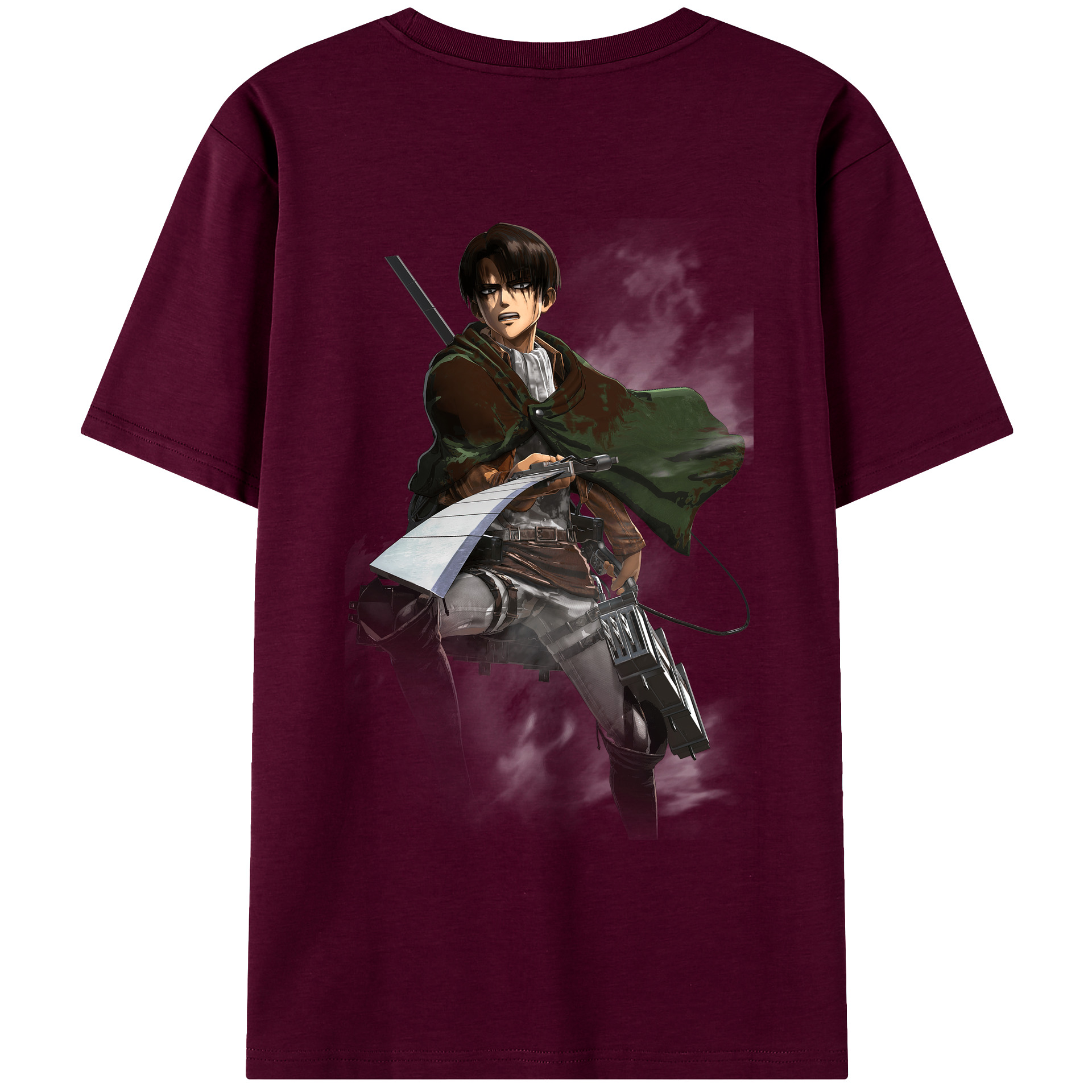 （画像用） 進撃の巨人 リヴァイ·アッカーマン Attack on Titan Levi Ackerman レディース半袖Tシャツ(バックプリント)